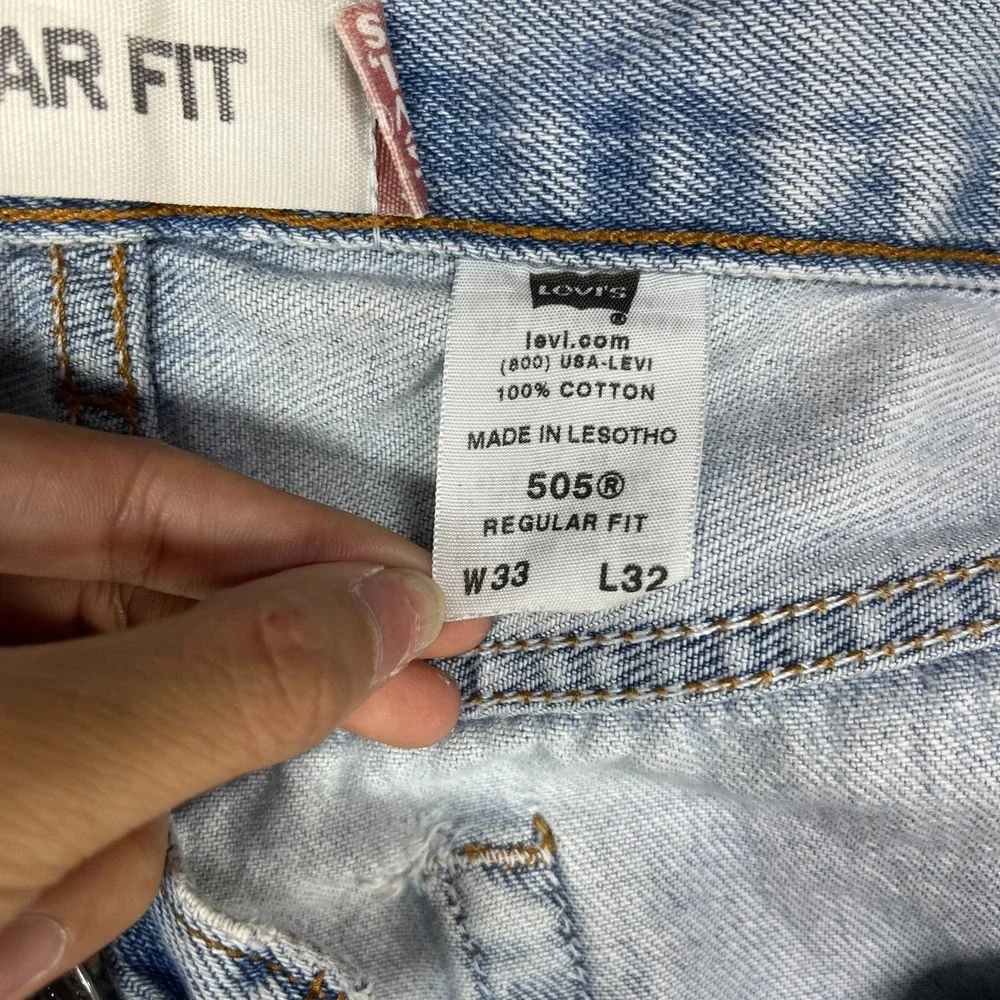 Levi's 505 Straight‎ Leg Jeans Men's Blue Denim Cotton Pockets Zip Fly - 31X30.5